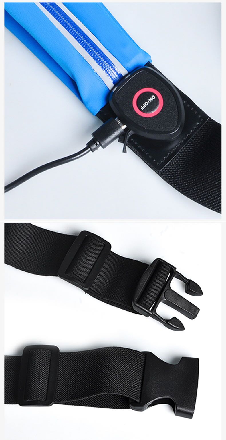 details for the led running belt waist bag